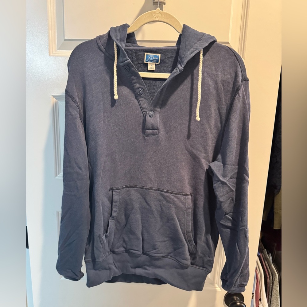 Men’s J.Crew 100% Cotton Hoodie (Navy) - Medium
